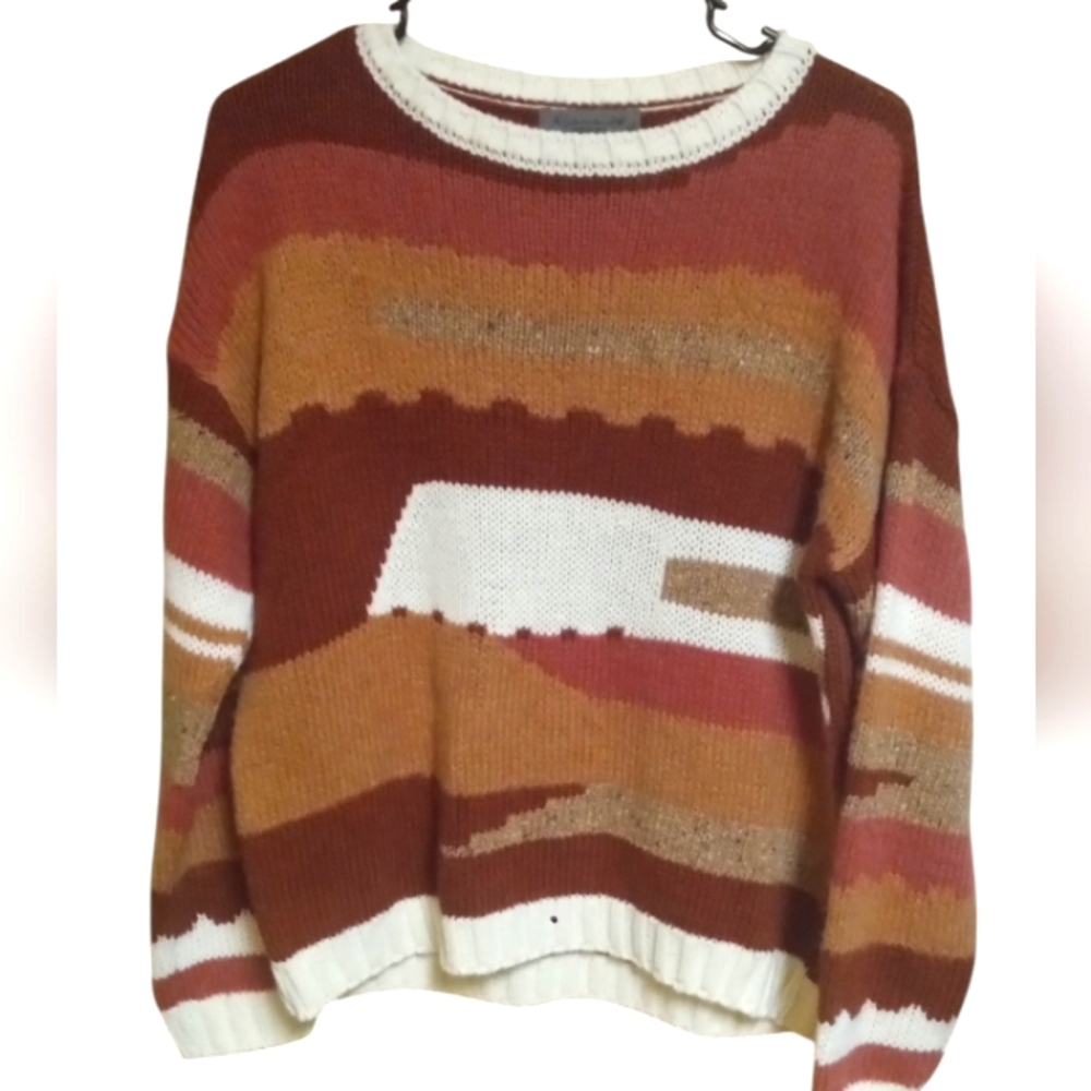 Anthropology Elsamanda Wool-Alpaca Blend Abstract Pattern Sweater Geometric